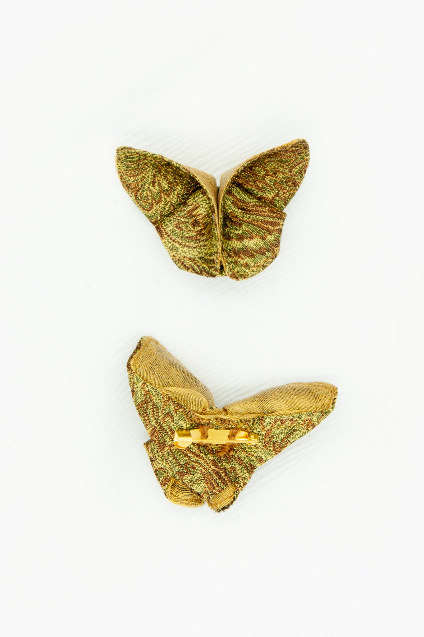 Butterfly Brooch in Gold Brocade and Organza