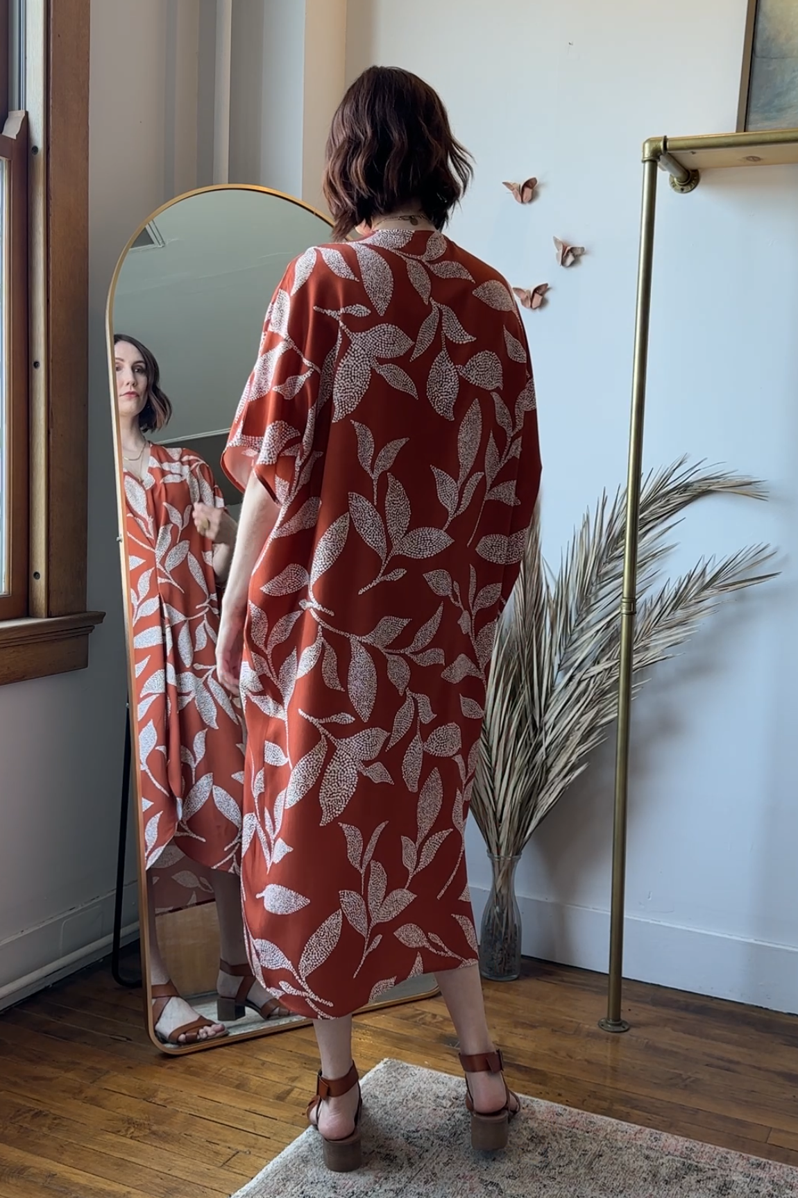 Sophia Caftan RTW in Spice Leaf Print