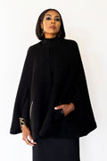 Cape Jacket RTW in Black Boiled Wool