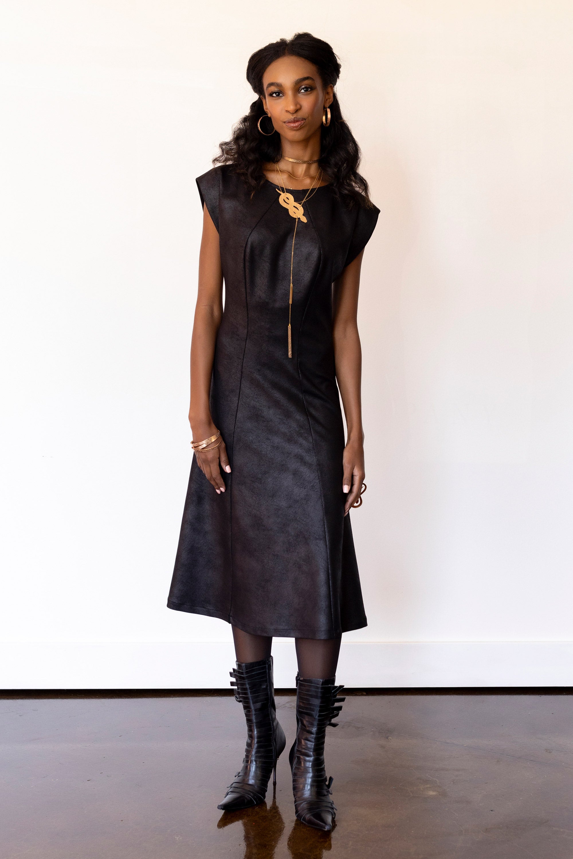 Christine Dress RTW in Foiled Ponte Knit Christine Dress RTW in Foiled Ponte Knit