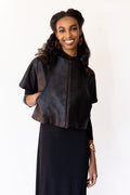 Cropped Jacket RTW in Foiled Ponte Knit