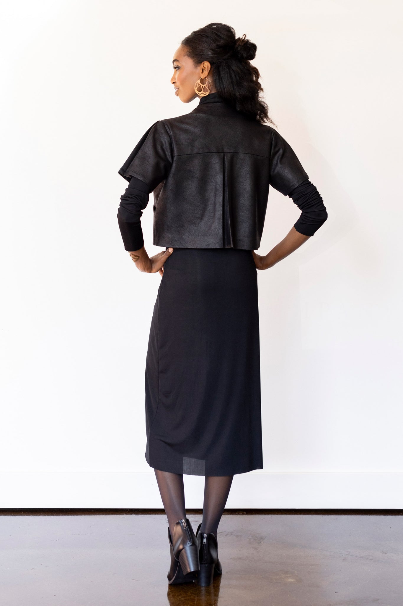 Cropped Jacket RTW in Foiled Ponte Knit