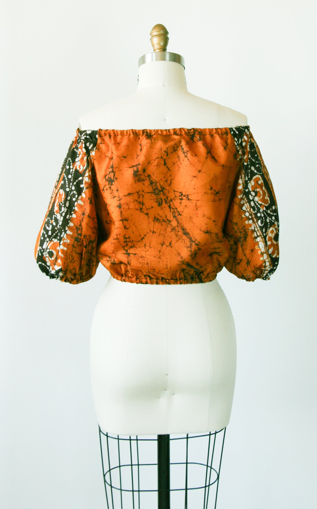 Malina Top RTW in Burnt Orange/Brown Indian Silk
