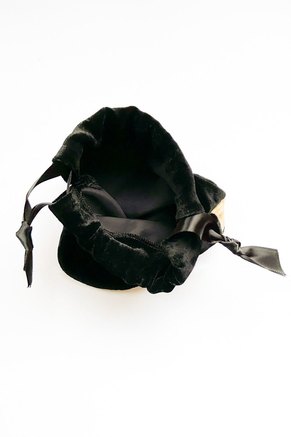 Velvet Accessory Bag Set in Black Tie-Dye
