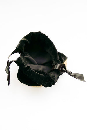 Velvet Accessory Bag Set in Black Tie-Dye