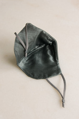 Soft Silk Face Mask in Dark Sage Silk Blend