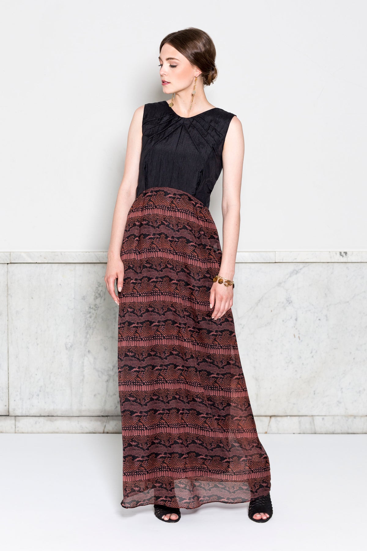 Pleated Evening Gown (Custom Design)