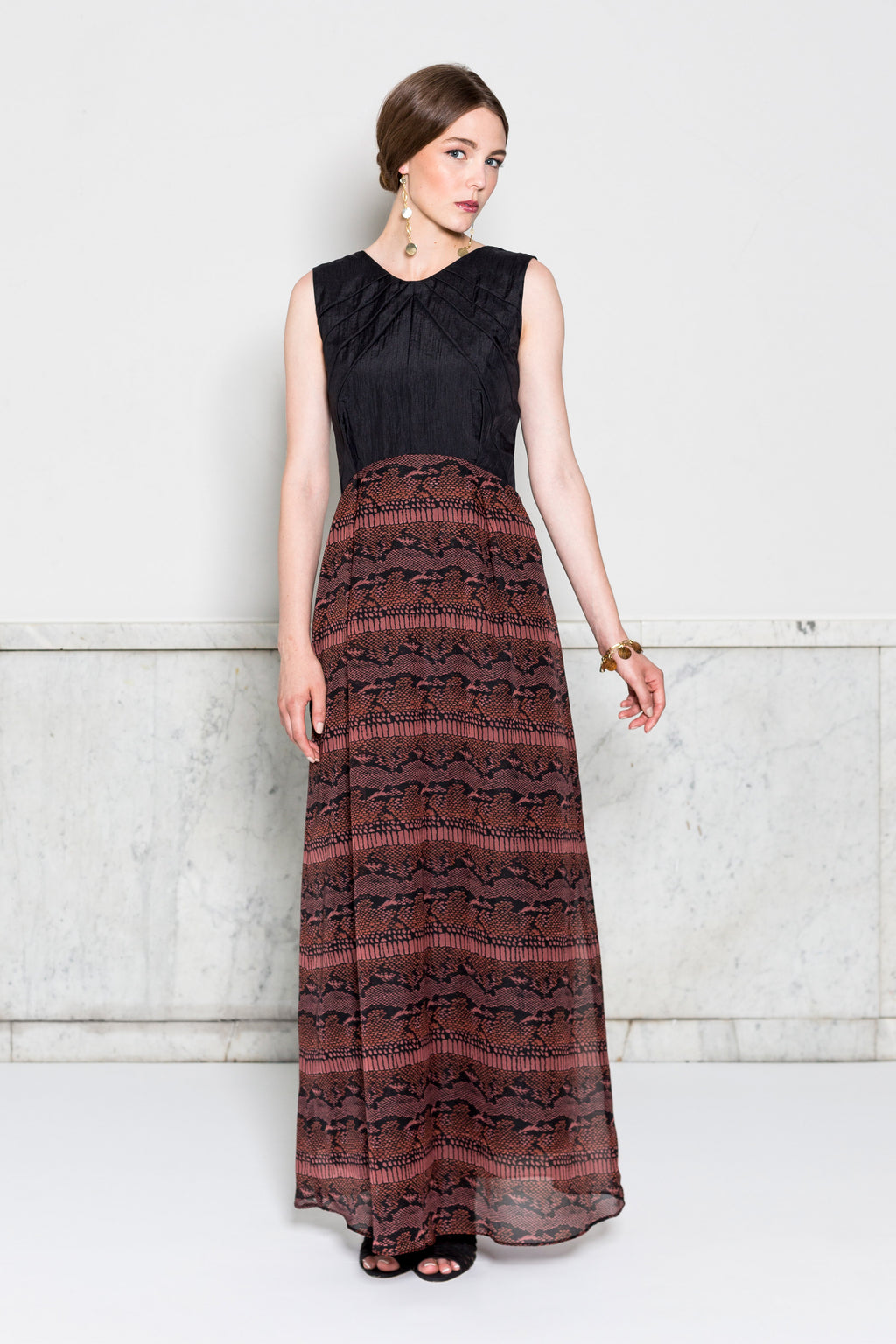 Pleated Evening Gown (Custom Design)