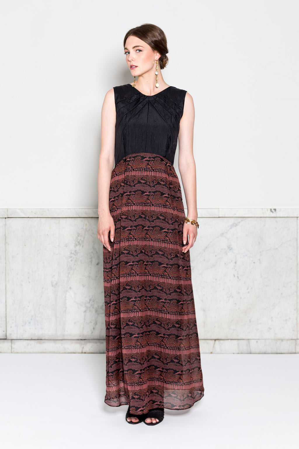 Pleated Evening Gown (Custom Design)
